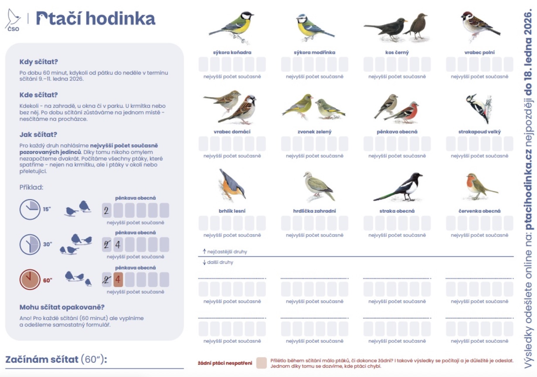 Ptaci hodinka 26 arch