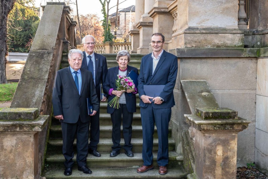 Ocenění laureáti (zleva) Karel Hrbáček, Ludvík Kunz, Natalie Venclová a Petr Hájek