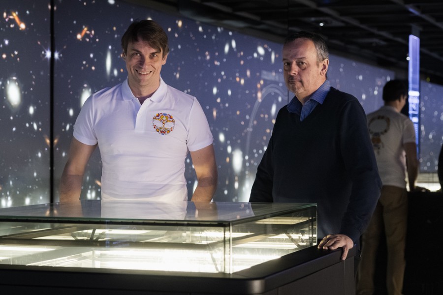 Jakub Rybář s ředitelem Hvězdárny a planetária Brno Jiřím Duškem